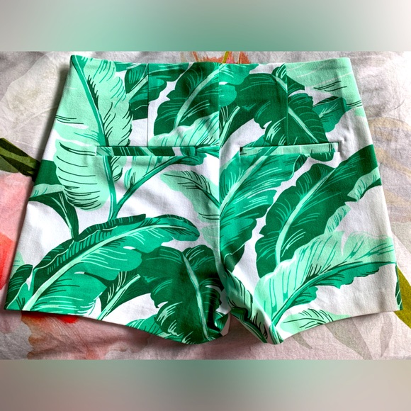 ❗️CLEAROUT❗️Like-new! OLD NAVY white + green floral stretch SHORTS Size 0 - Picture 2 of 3